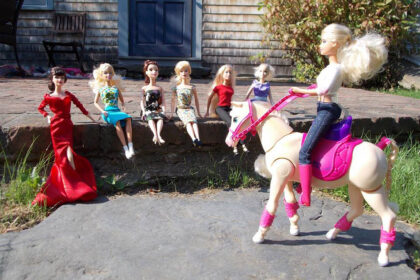 Barbies at a horse clinic